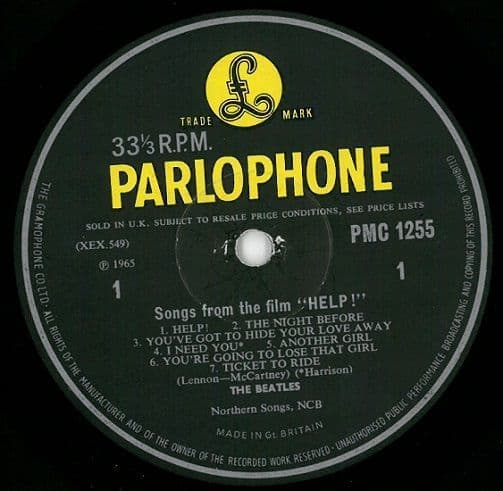 The Beatles Help Vinyl Record Lp Parlophone 1965 2998